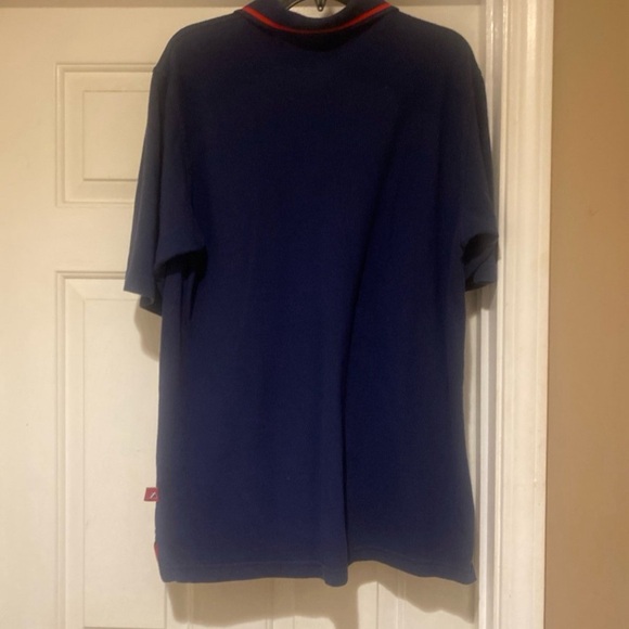 Atlanta Braves Majestic Polo Navy Blue/Red Shirt Men’s Size Medium - Picture 6 of 6